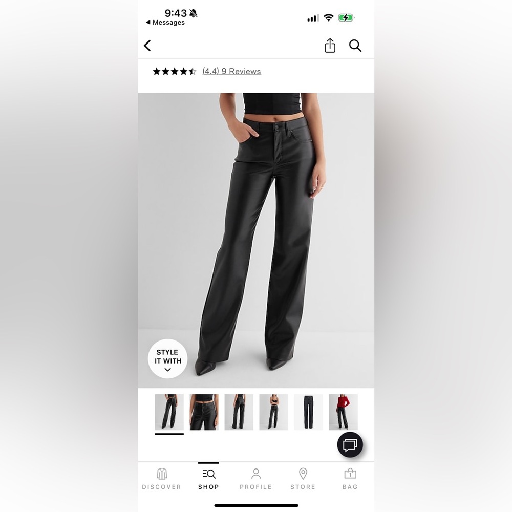Express Faux Leather Straight Leg Pants 10R